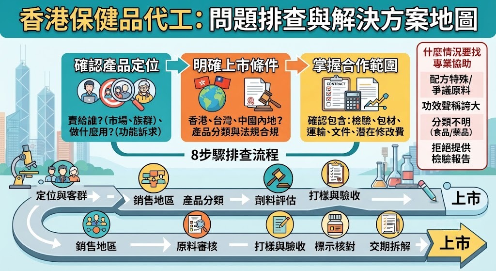 香港保健品代工遇到問題怎麼辦?配方、法規、打樣與交期完整排查