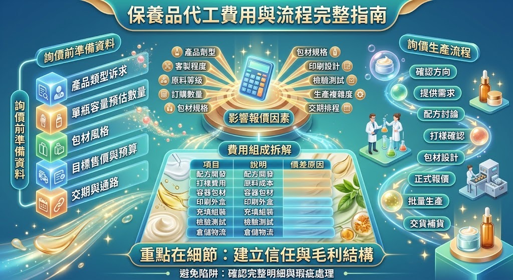 保養品代工費用怎麼算?配方、包材、起訂量與報價單完整解析