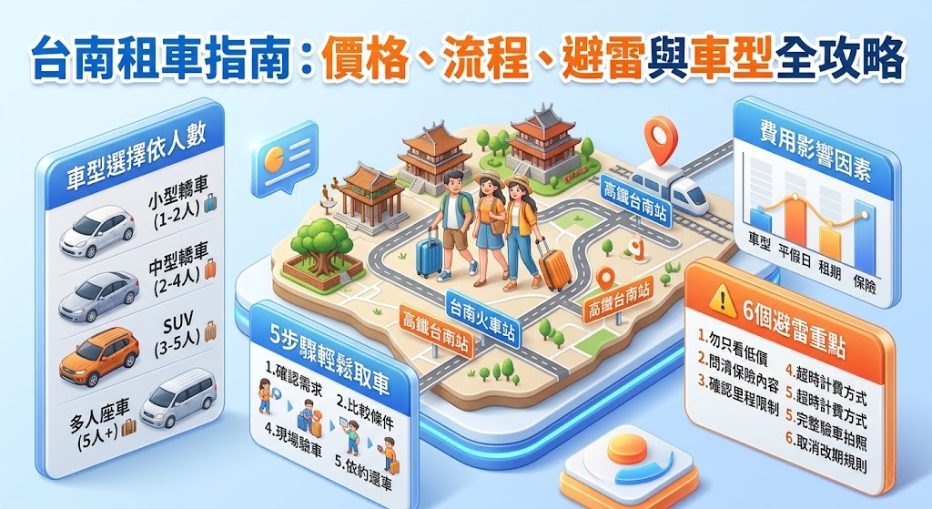 台南租車怎麼選?台南租車價格、流程、車型與避雷完整指南