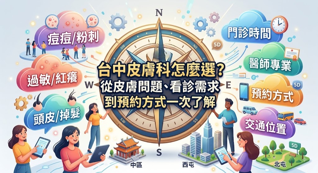 台中皮膚科怎麼選?從皮膚問題、看診需求到預約方式一次了解