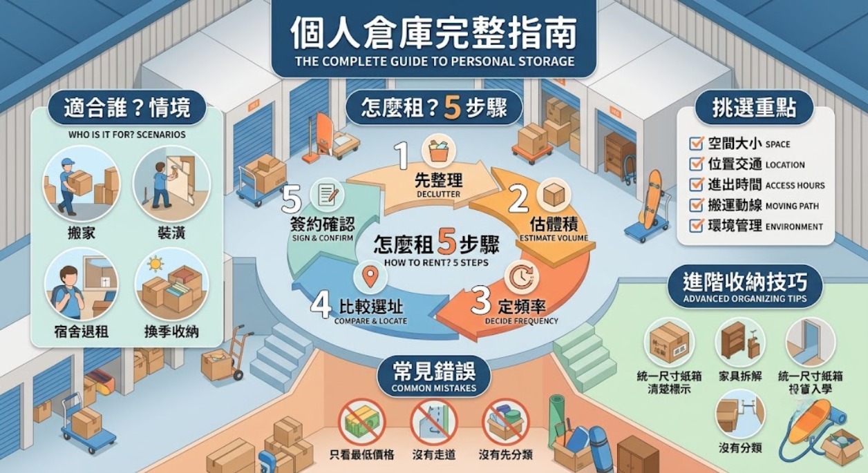 個人倉庫完整指南:租用情境、挑選重點、使用流程與避雷一次看懂