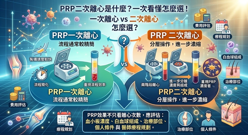 PRP二次離心是什麼?一次離心 vs 二次離心差異、濃度、費用與適合族群一次看