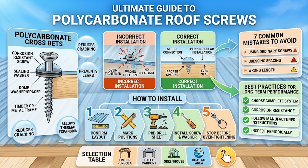 How to Choose Polycarbonate Roof Screws Without Cracking or Leaks