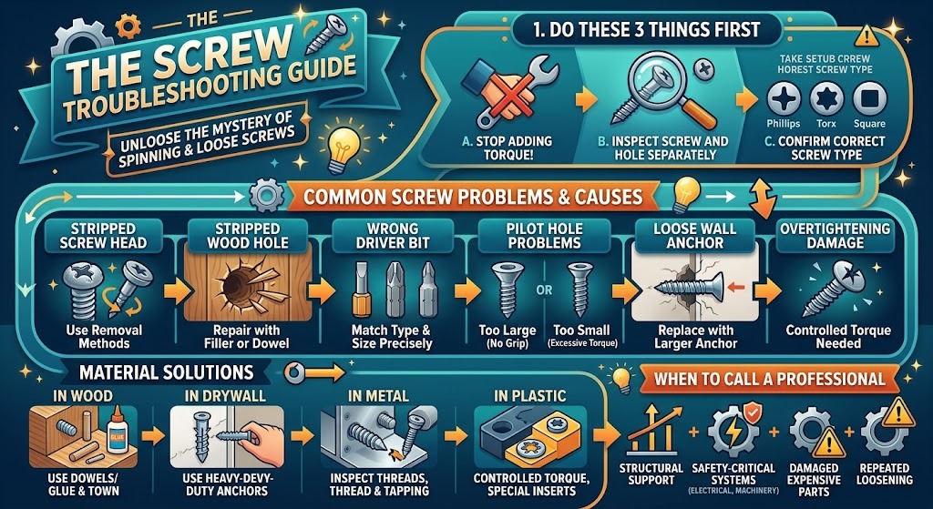 Screws Won't Tighten or Keep Spinning? Common Causes, Troubleshooting Steps, and Fixes