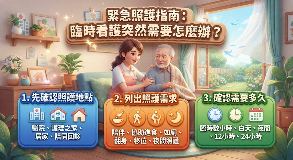 臨時看護怎麼找?7步驟快速安排、費用與注意事項一次看