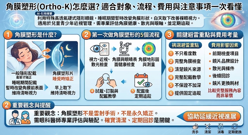 角膜塑形怎麼選？適合對象、驗配流程、費用與注意事項一次看懂