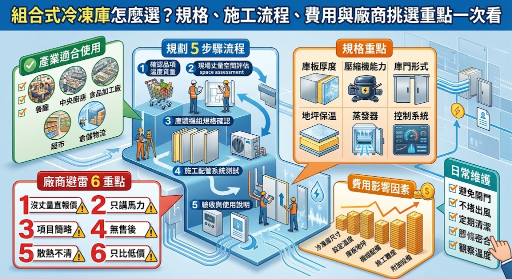 組合式冷凍庫怎麼選？規格、施工流程、費用與廠商挑選重點一次看