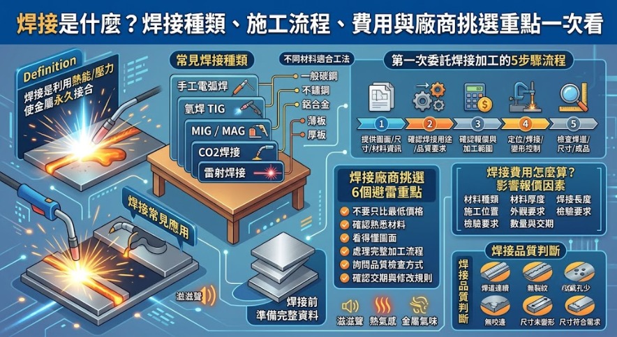 焊接是什麼?焊接種類、施工流程、費用與廠商挑選重點一次看