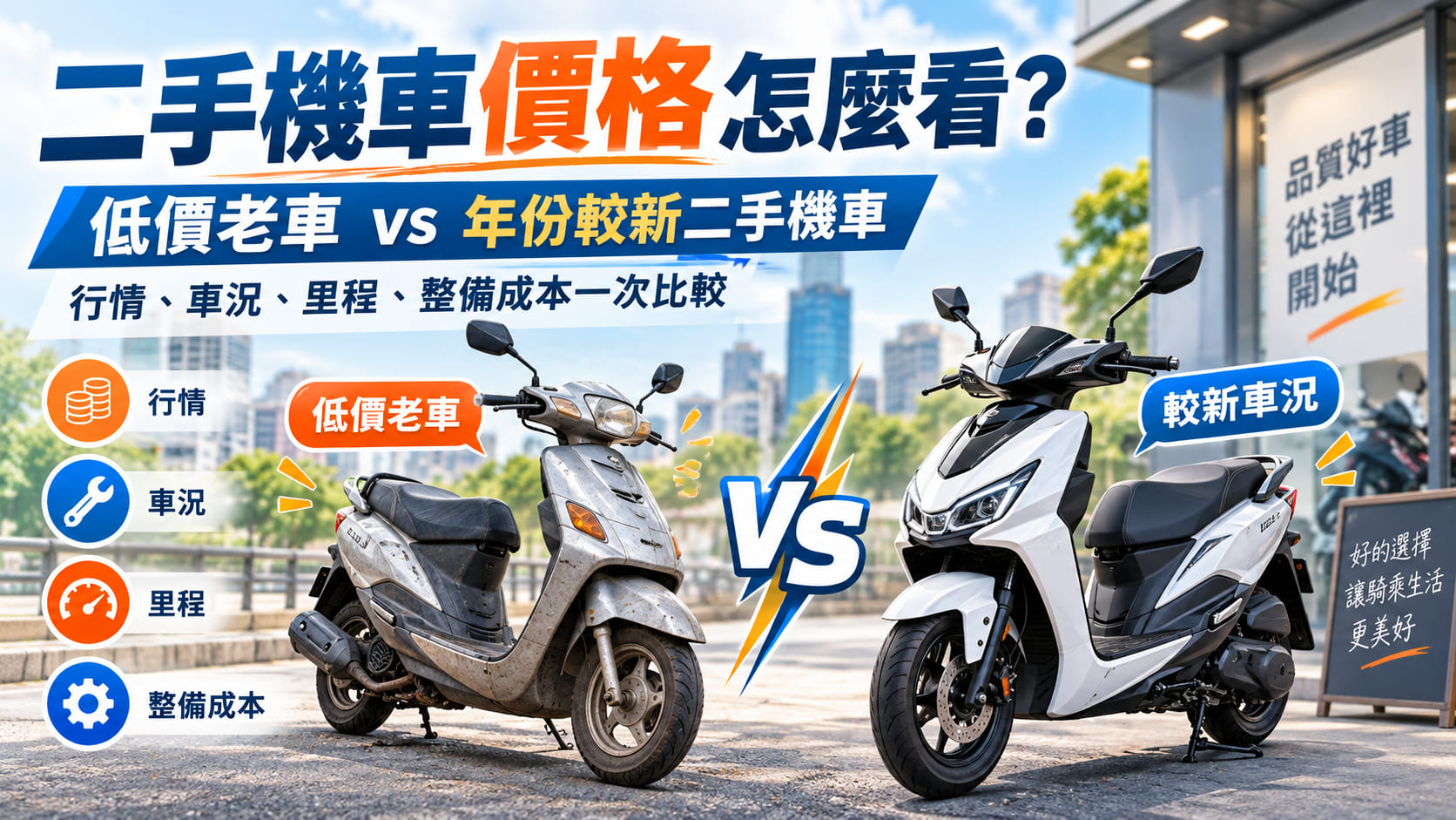 二手機車價格怎麼看?低價老車 vs 年份較新二手機車,行情、車況與購車成本一次比較