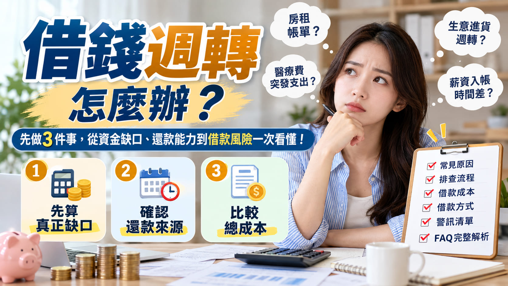 借錢週轉怎麼辦?先做3件事,從資金缺口、還款能力到借款風險一次看懂