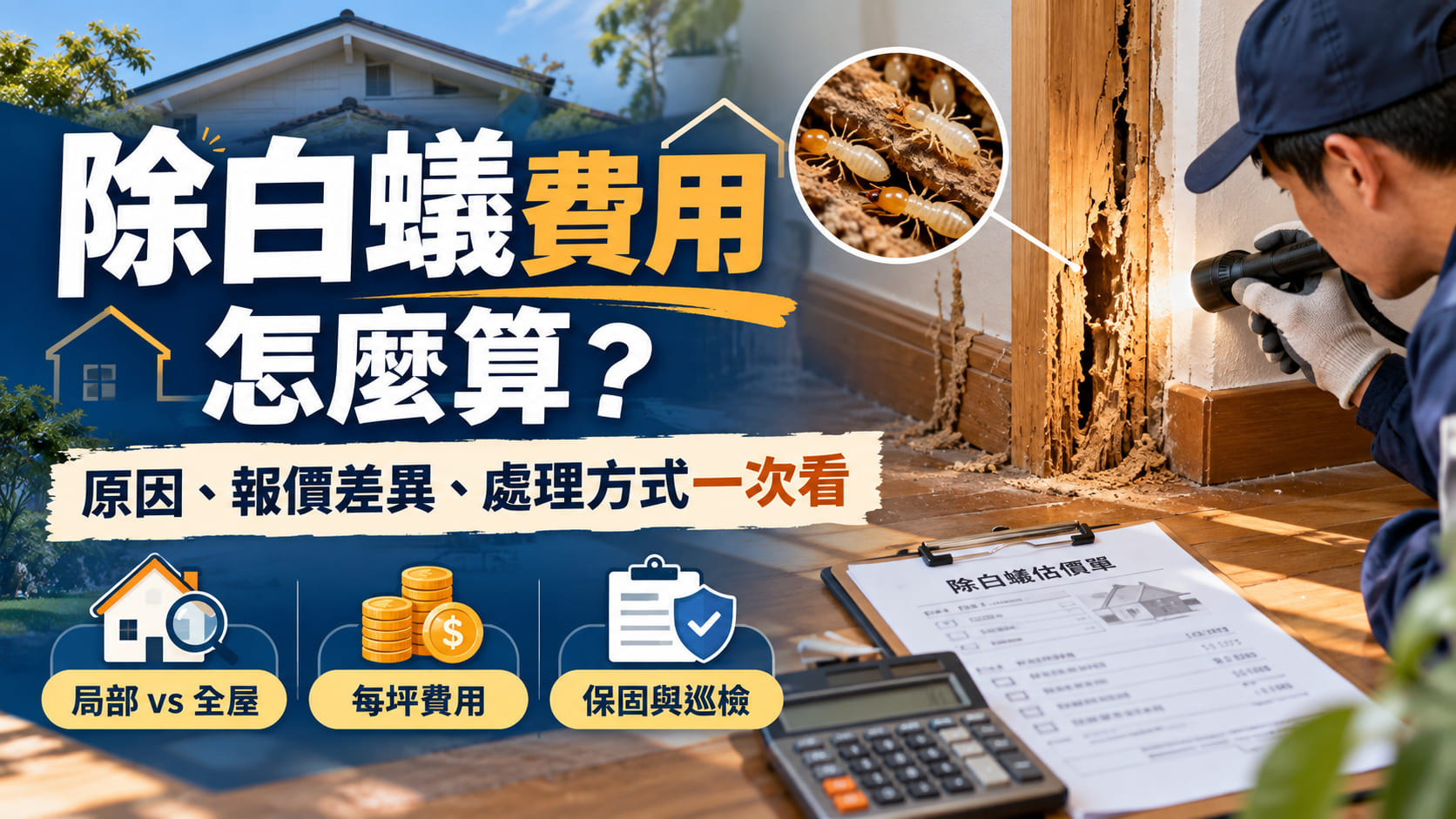 除白蟻費用怎麼算?白蟻原因、處理方式、報價差異與防治重點一次看