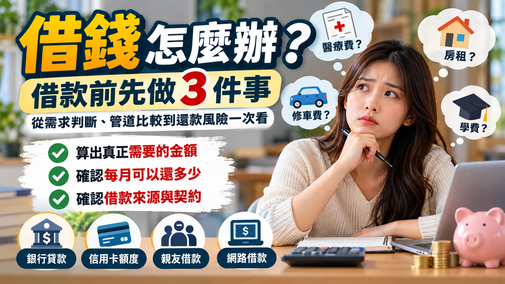 借錢怎麼辦?借款前先做3件事,從需求判斷、管道比較到還款風險一次看