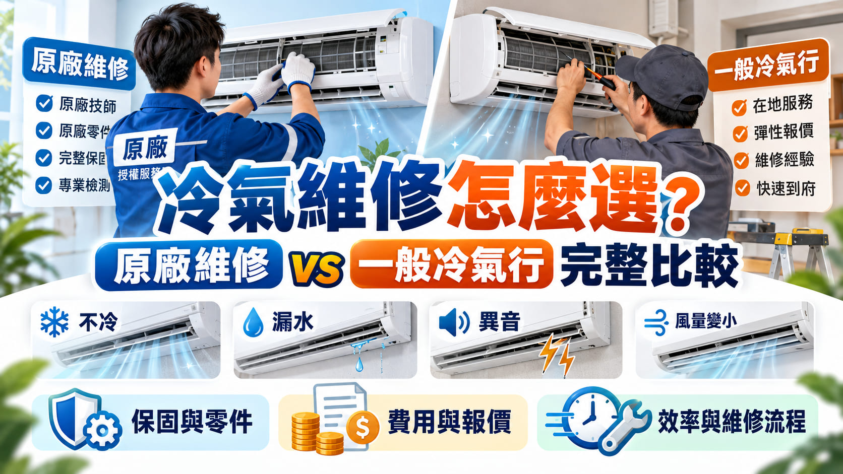 冷氣維修怎麼選？原廠維修 vs 一般冷氣行完整比較