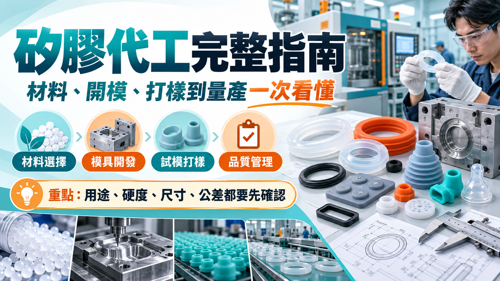 矽膠代工完整指南：從材料、開模、打樣到量產怎麼做？