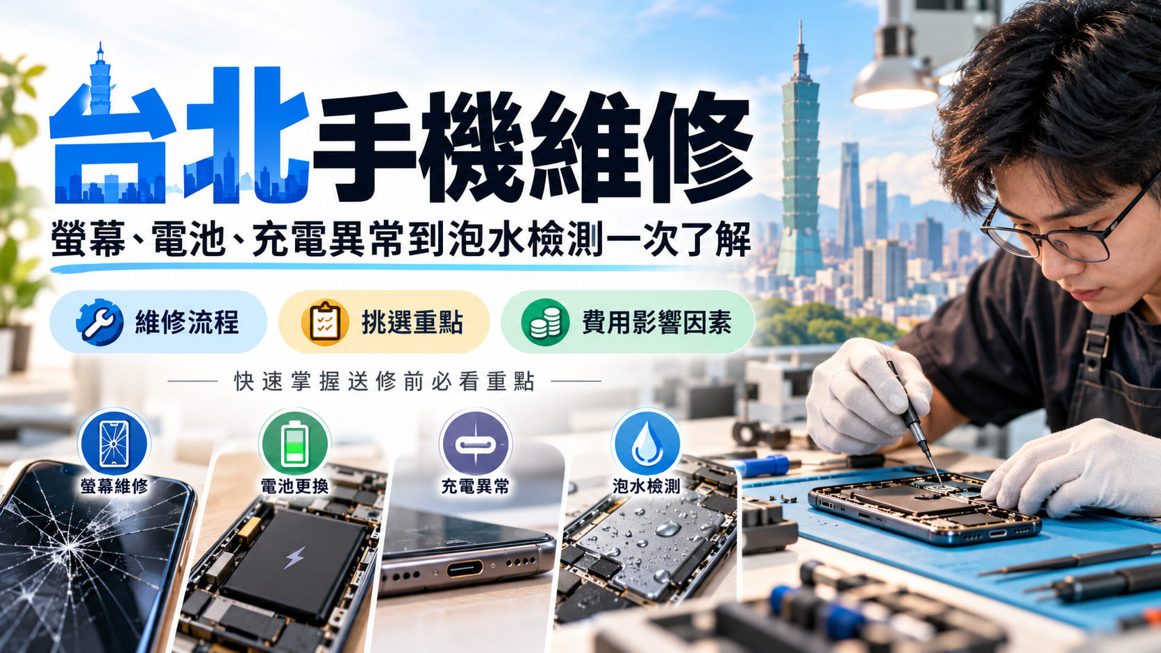 台北手機維修怎麼找?螢幕、電池、充電異常到泡水檢測一次了解
