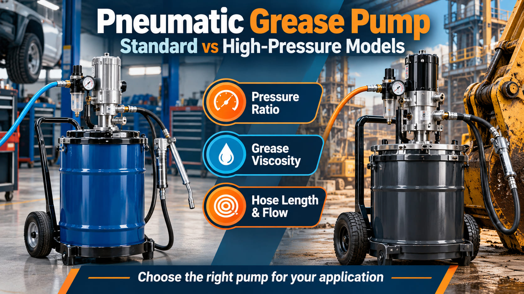 Pneumatic Grease Pump Comparison: Standard vs High-Pressure Models — Which One Should You Choose?