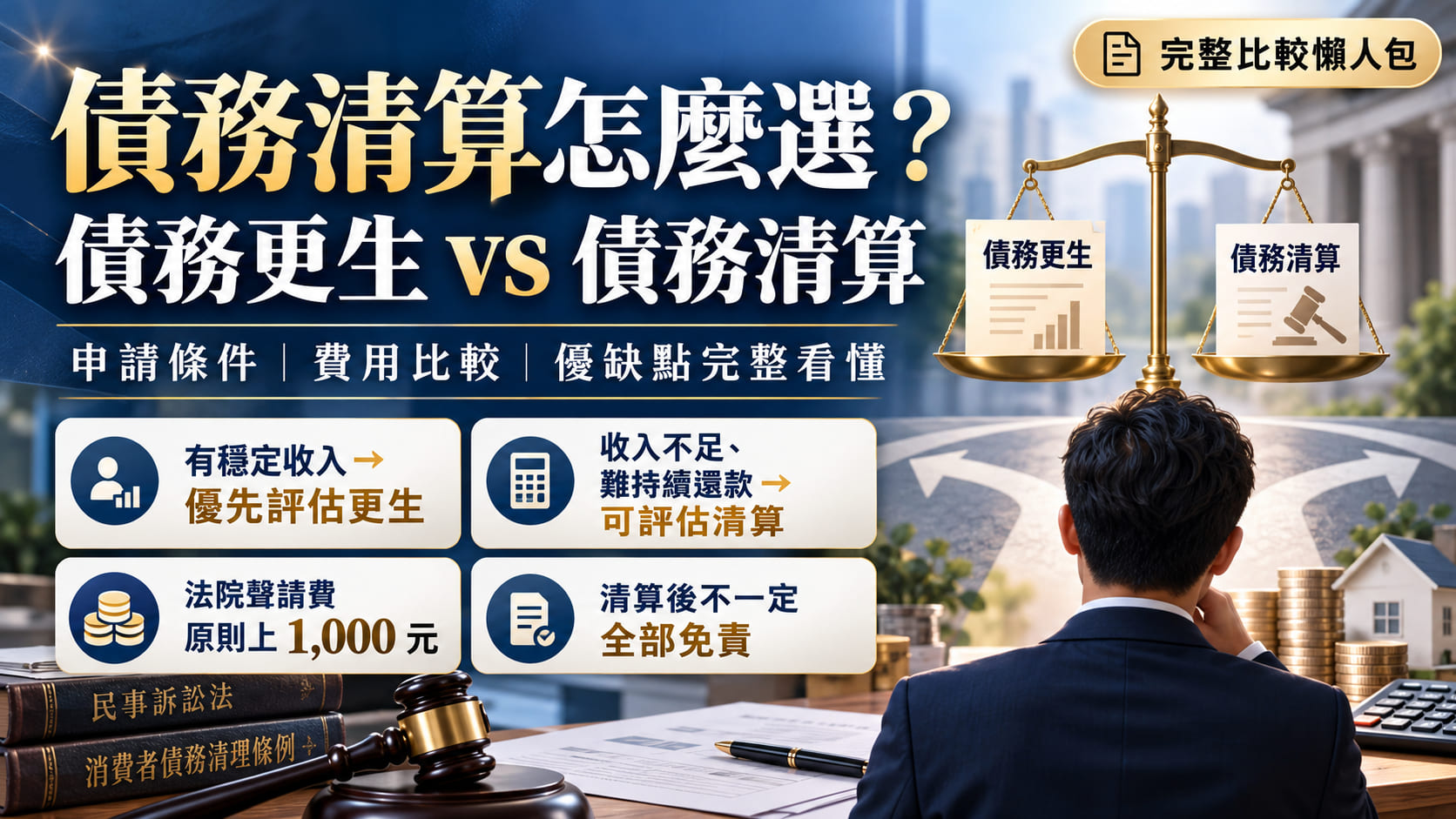 債務清算怎麼選?債務更生 vs 債務清算,申請條件、費用與優缺點完整比較