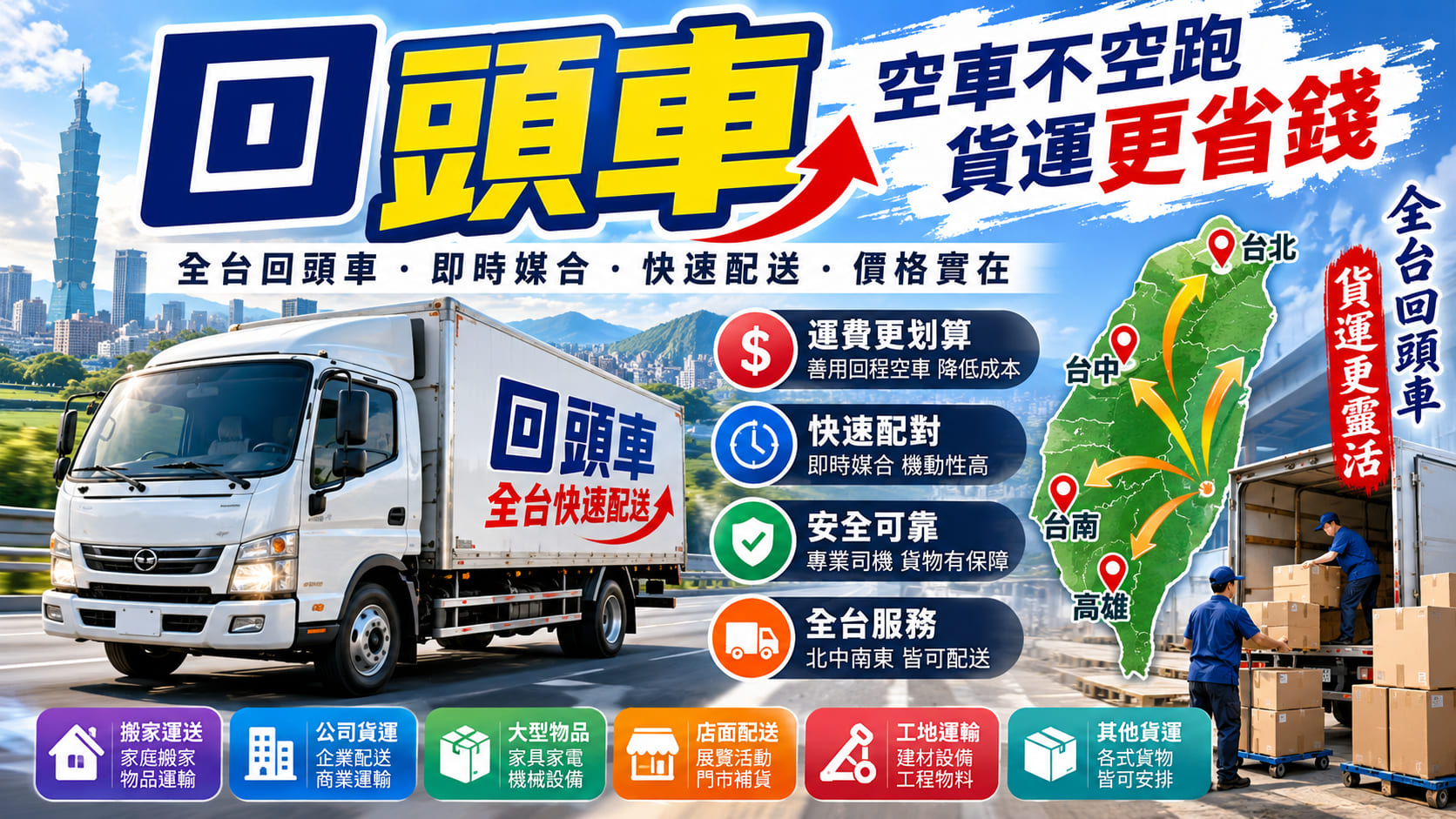 回頭車是什麼？搬家回頭車費用、運送流程、服務範圍與6大避雷重點一次看
