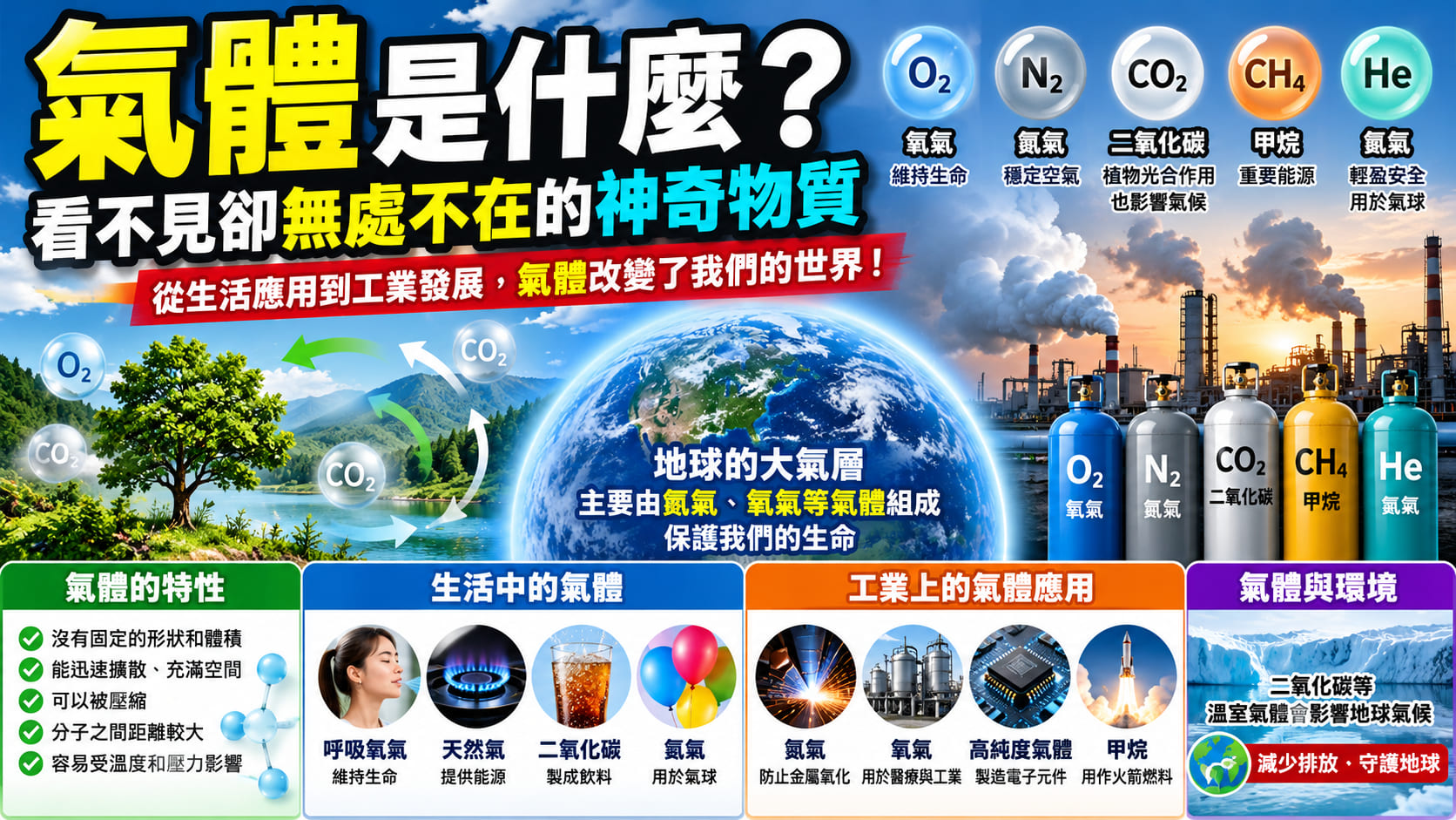 氣體種類有哪些?工業氣體用途、供應方式、費用與安全選購重點
