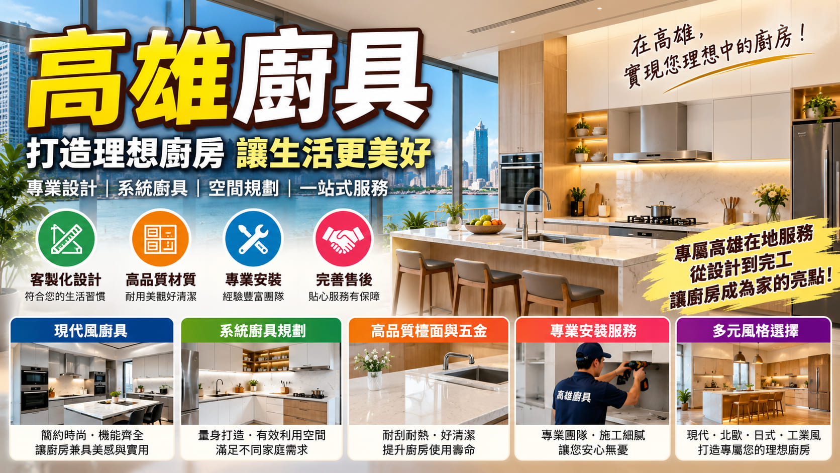 高雄廚具費用怎麼算？廚具價格、系統廚具報價、材質比較與選購避雷重點